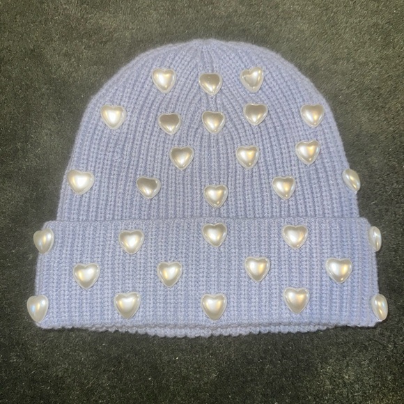 Lele Sadoughi Faux Pearl Beanie in Carolina Blue FLAW main image 7